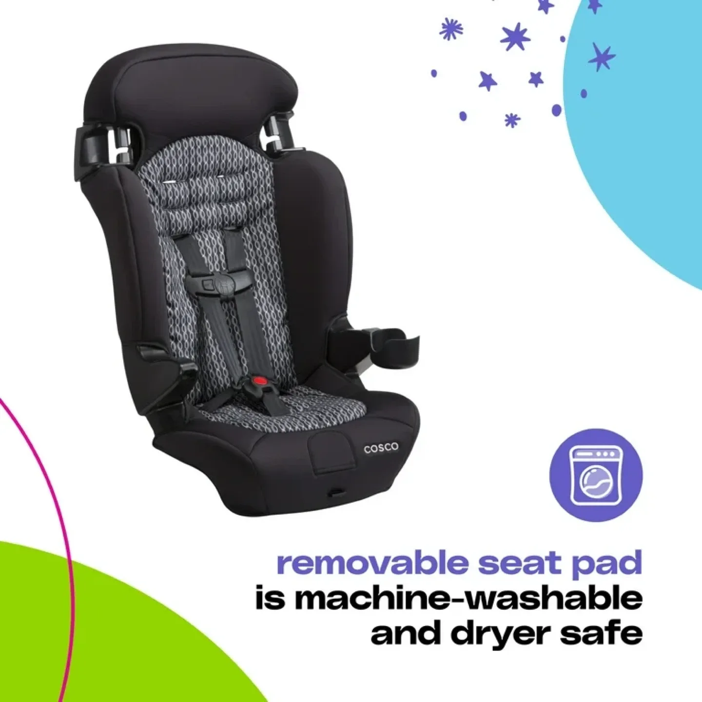 Cosco Finale 2-In-1 Booster Car Seat, Peony Tiles image indicator(2)