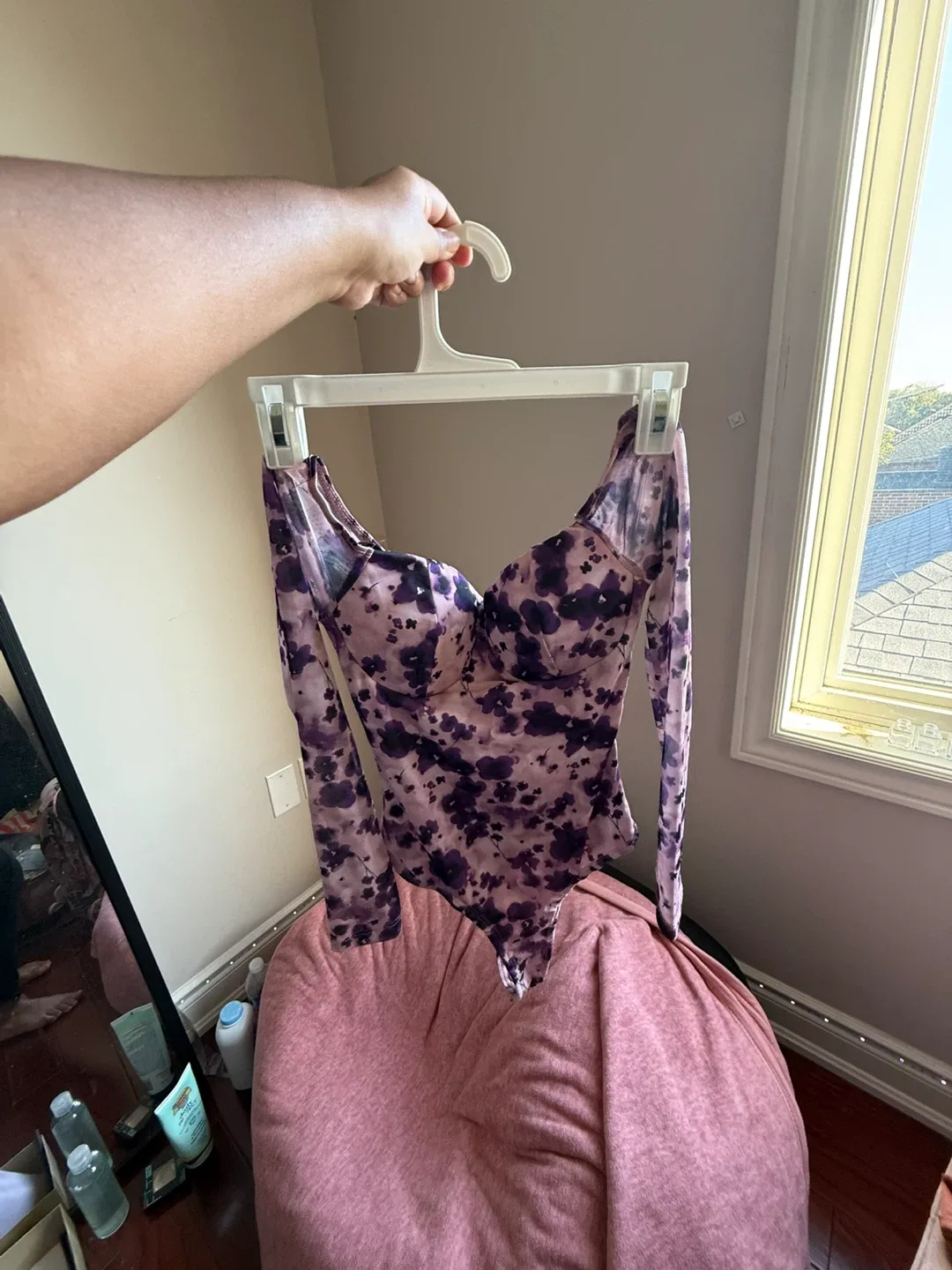 Floral Long Sleeve Bodysuit thumbnail