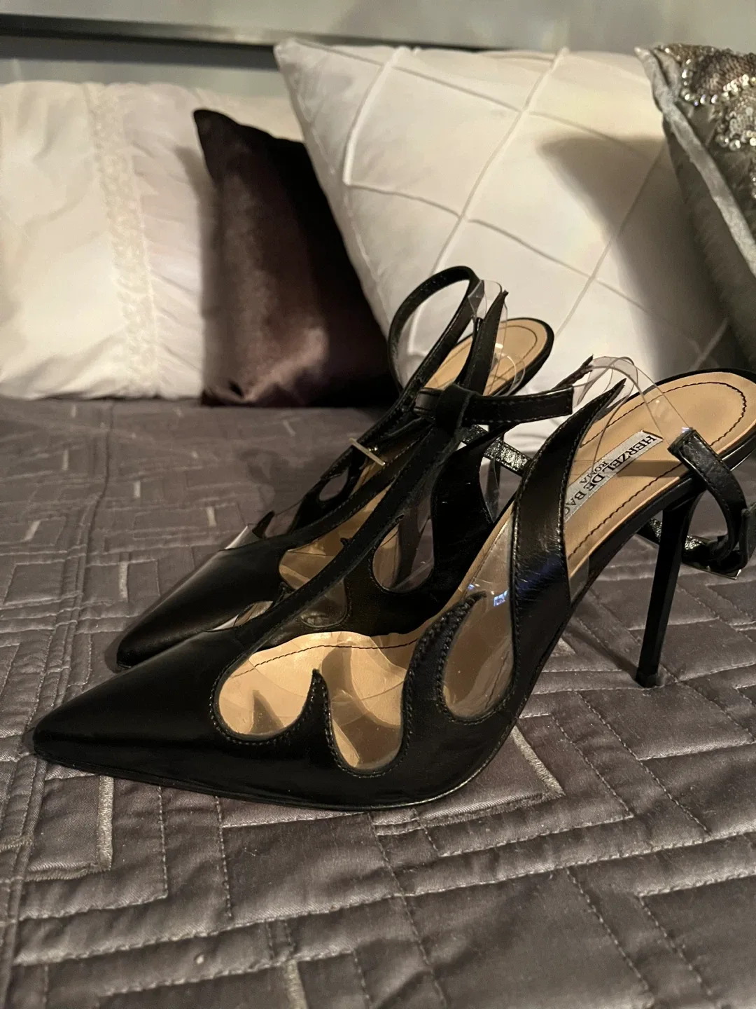 Herzel de Bach Black Heels, Size 9 image indicator(4)