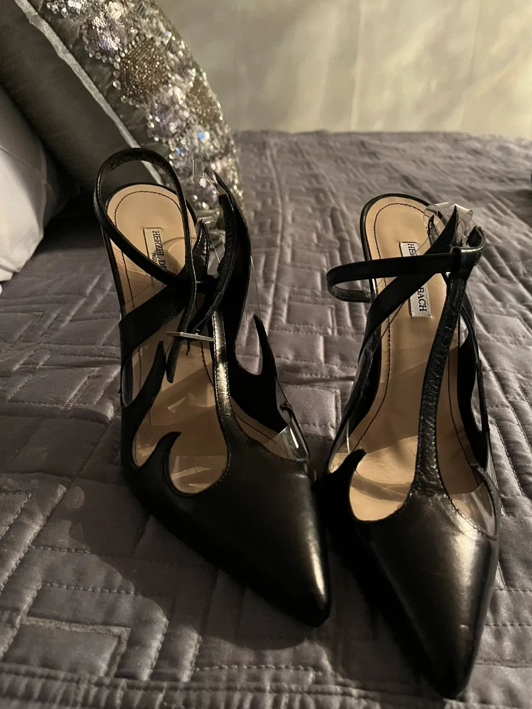 Herzel de Bach Black Heels, Size 9 image indicator(2)