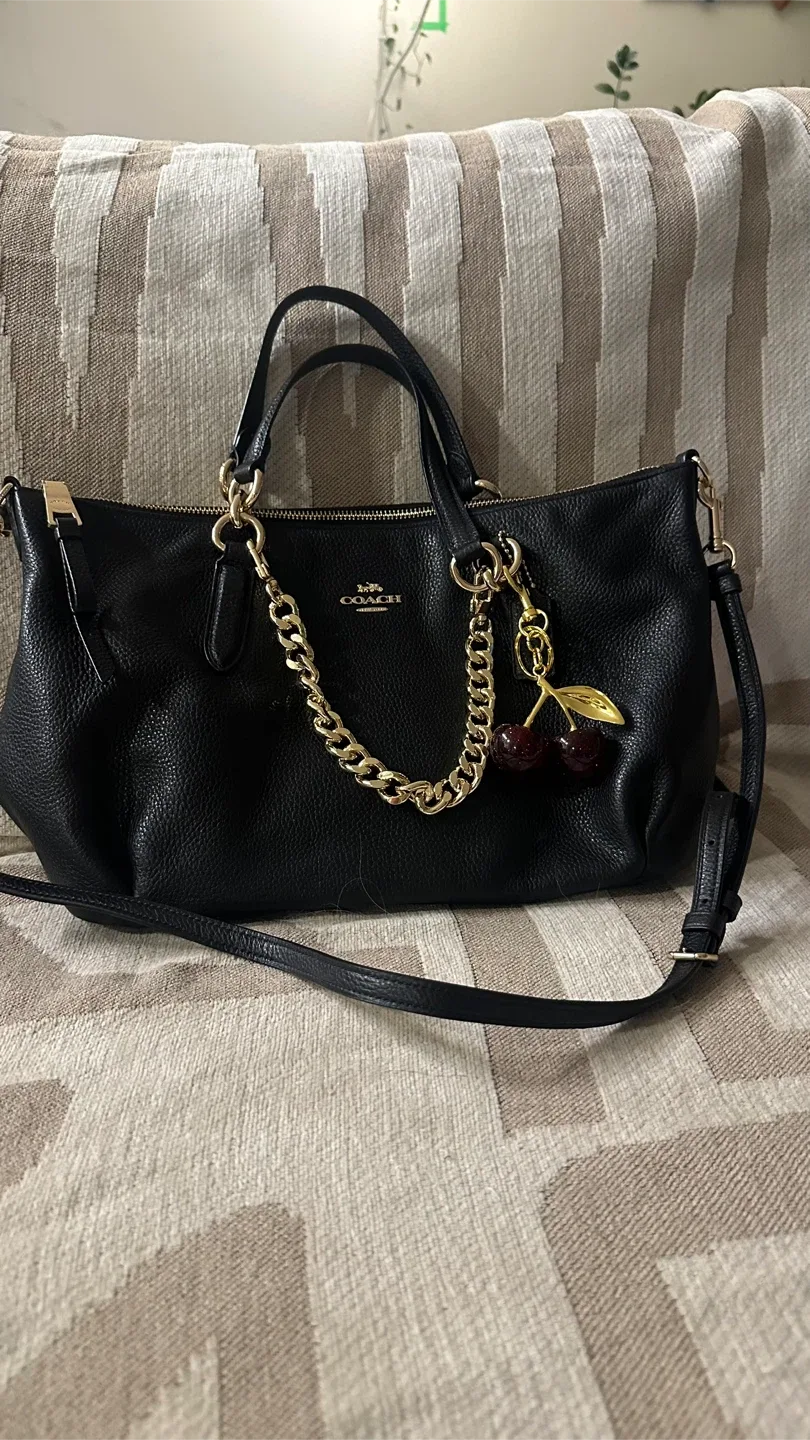 Coach Black Leather Satchel thumbnail