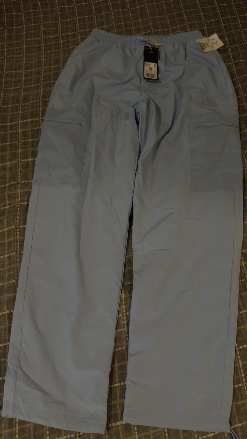 New Adidas JN9339 Cargo Pants XS Light Blue