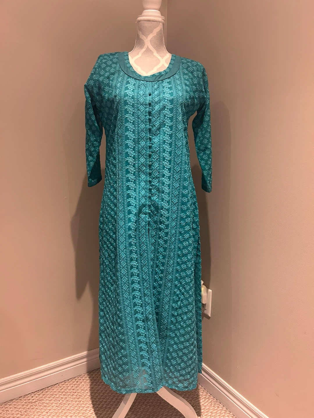 Teal Patterned Dress