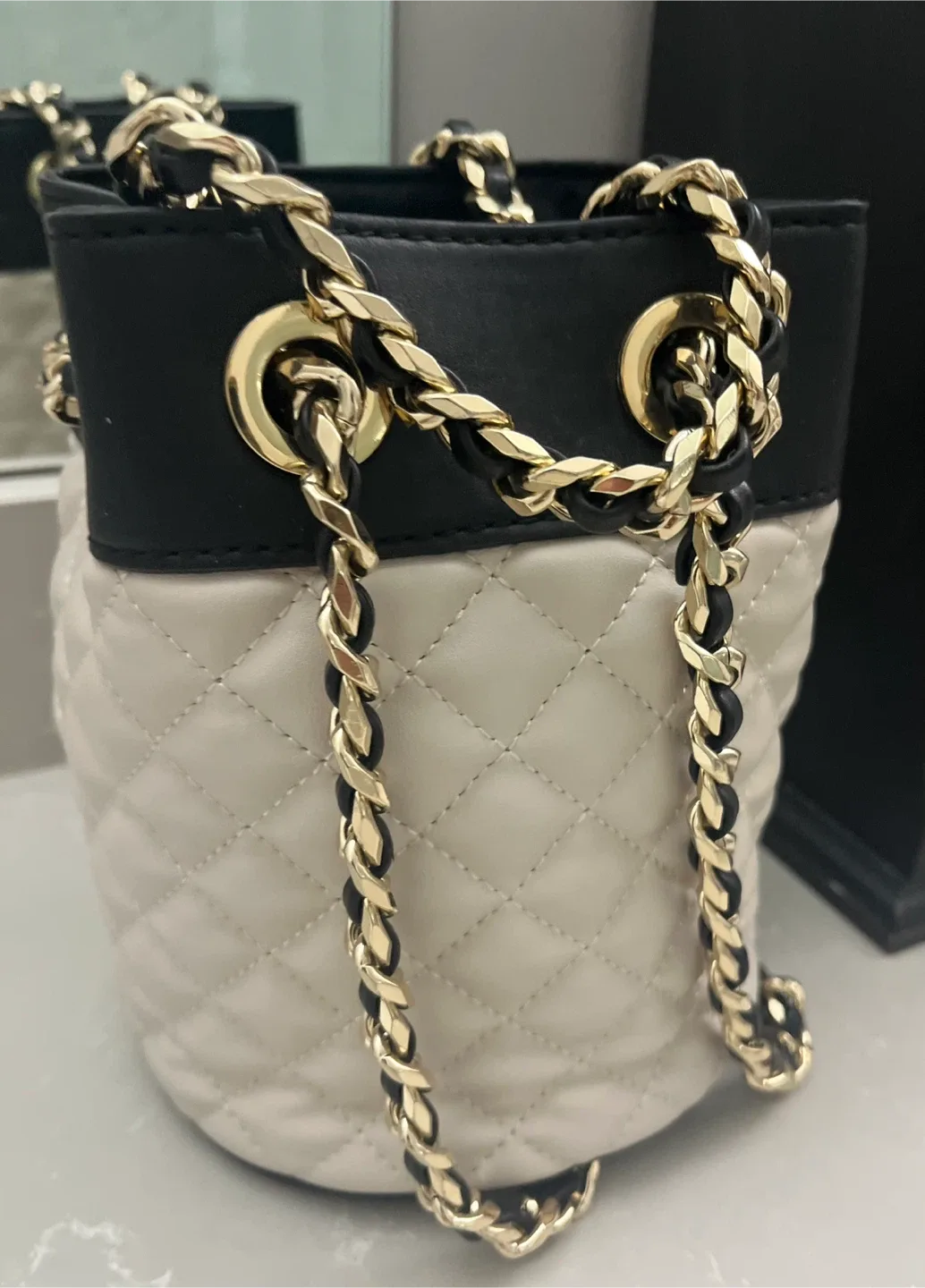 Nine West Bucket Bag - Cream & Black image indicator(3)