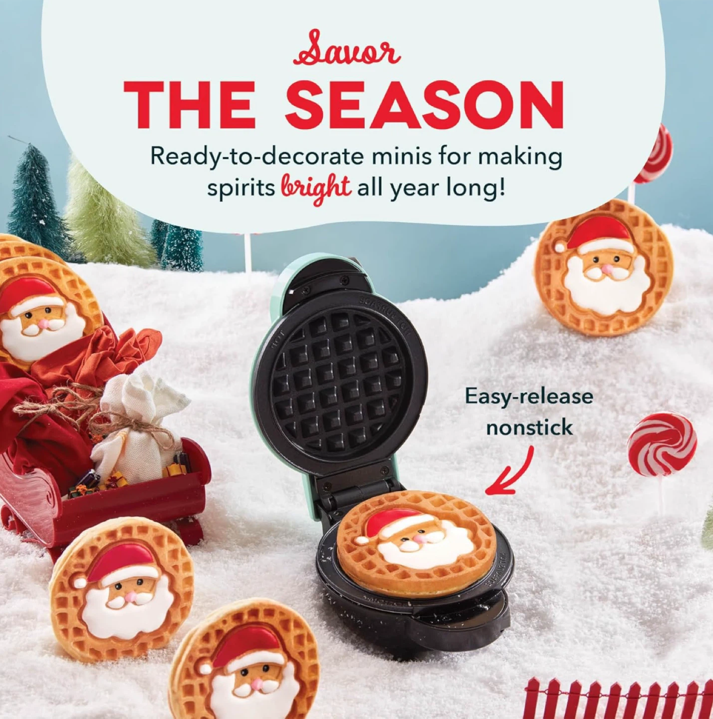 Dash Mini Waffle Maker - Holiday Edition