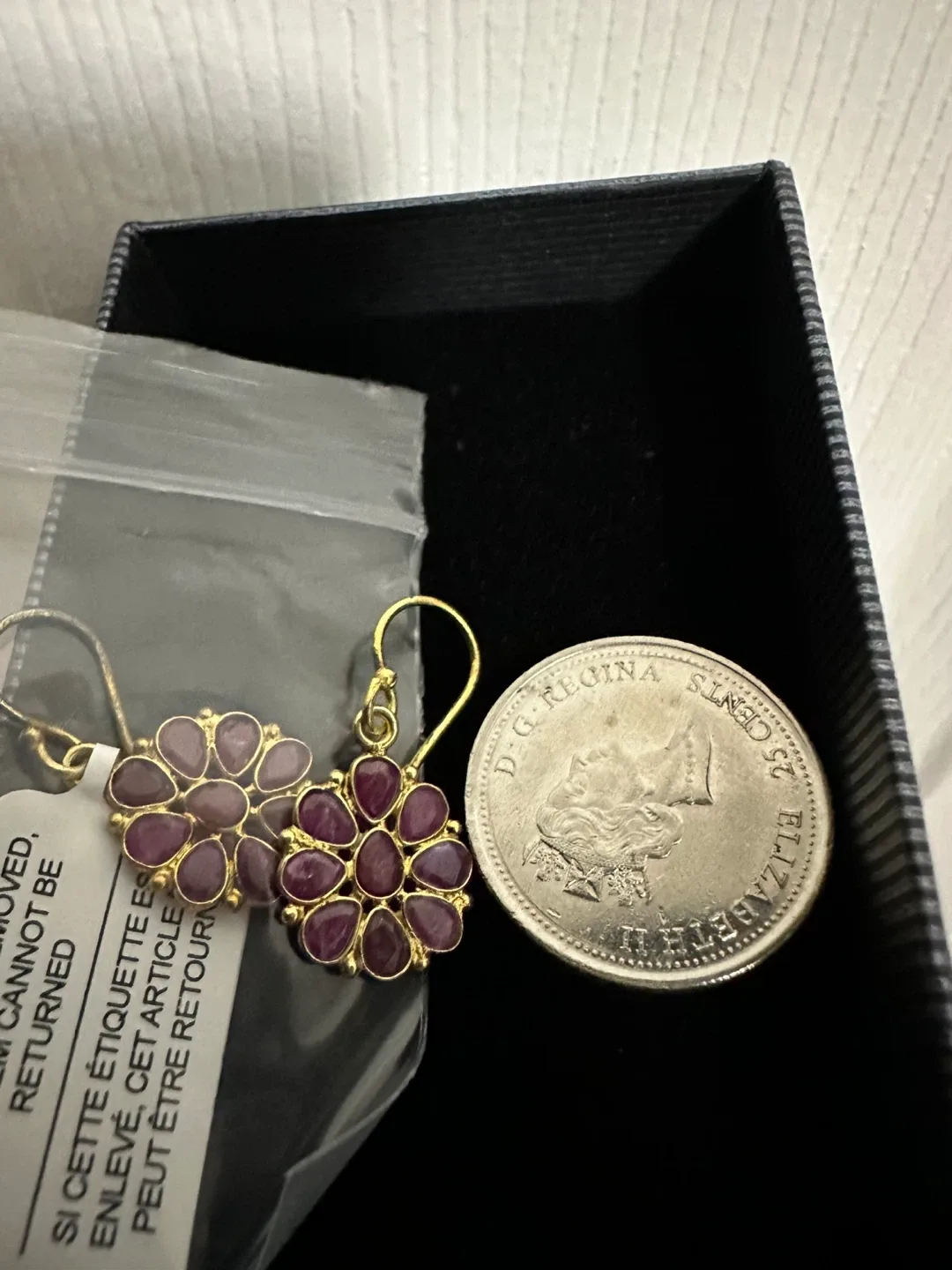 Flower Design Earrings Sterling silver 925 garnet image indicator(2)