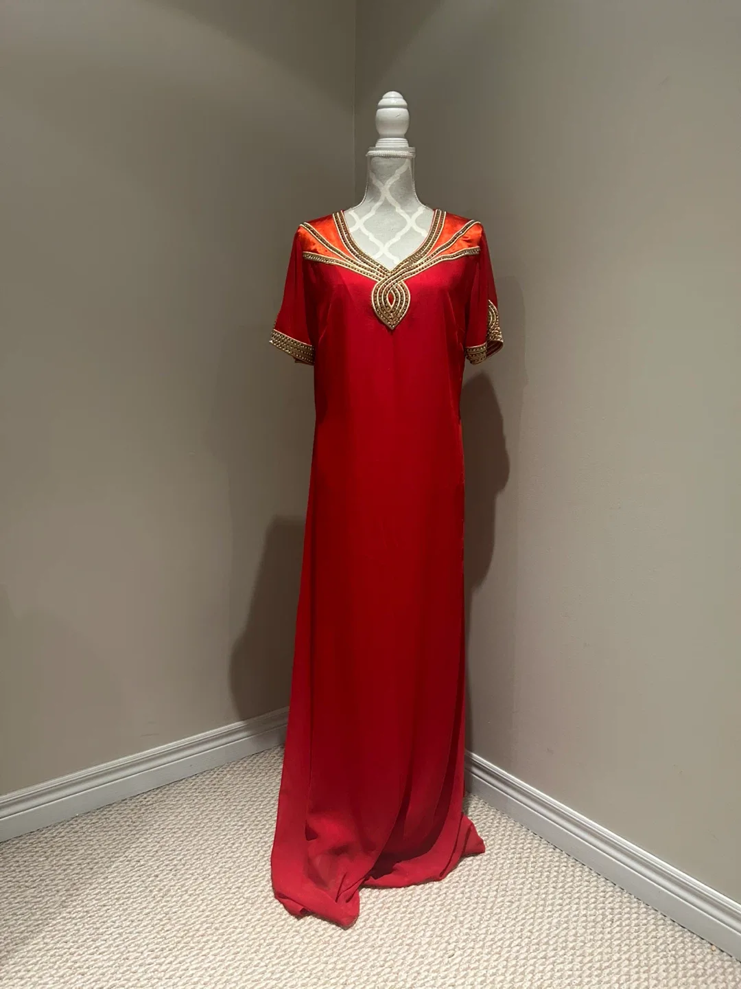 Red Embroidered Maxi Dress thumbnail