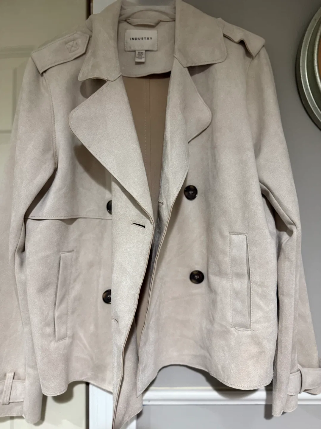 Industry Faux Leather Beige Jacket - Size M