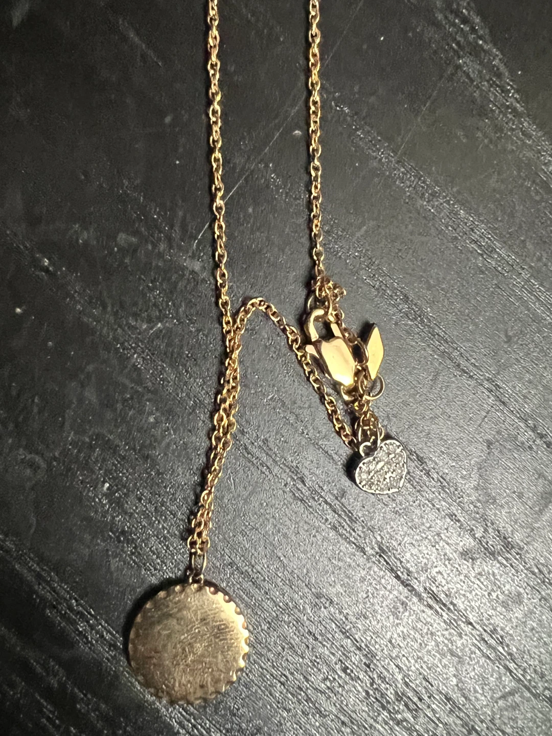 Fossil Gold Necklace with Heart Charm - photo 3