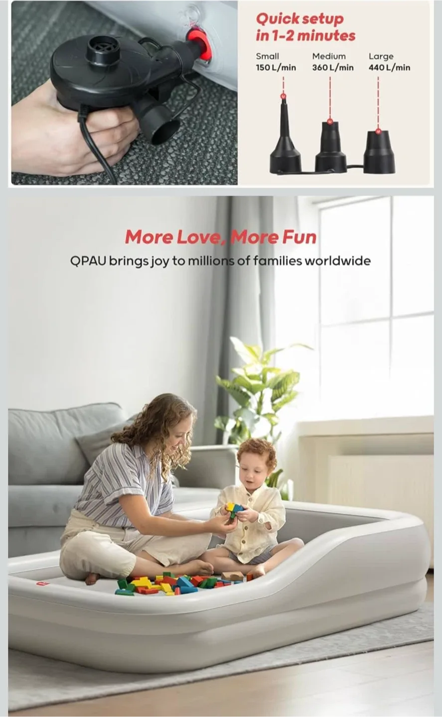 Toddler Air Mattress with Sides & Pump image indicator(6)