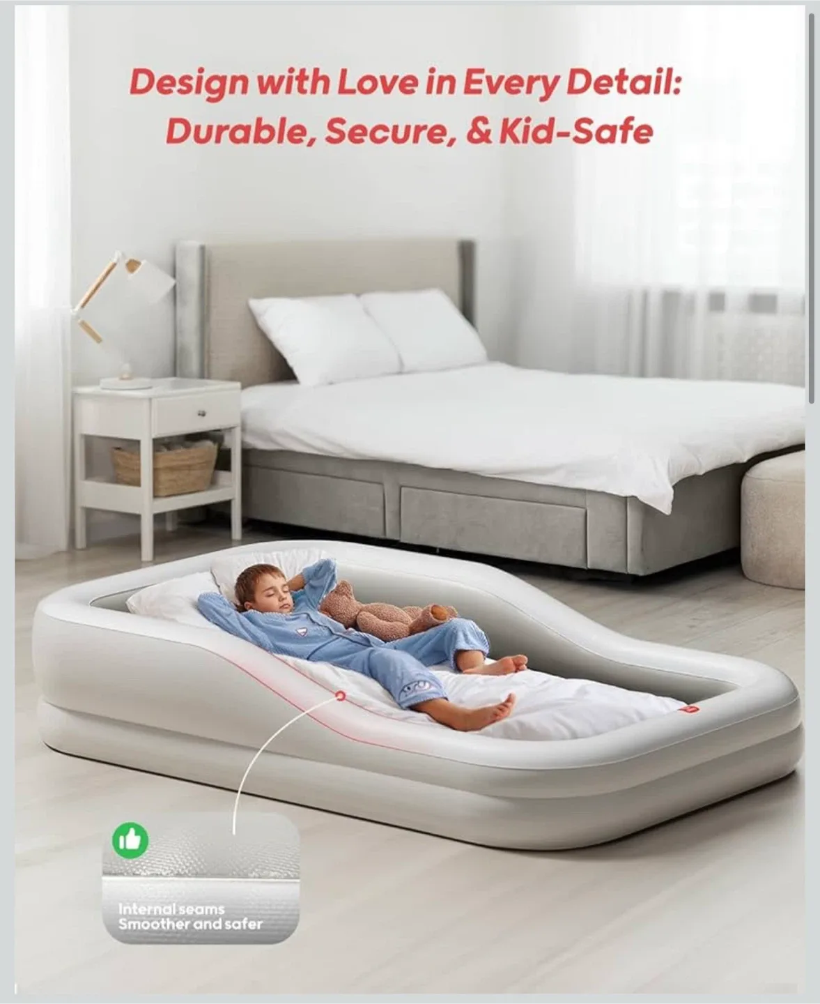 Toddler Air Mattress with Sides & Pump image indicator(3)