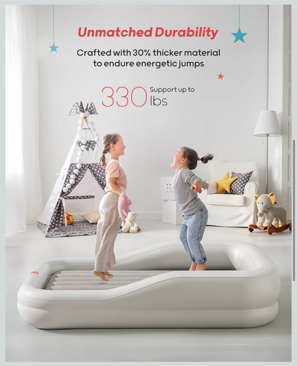 Toddler Air Mattress with Sides & Pump image indicator(4)