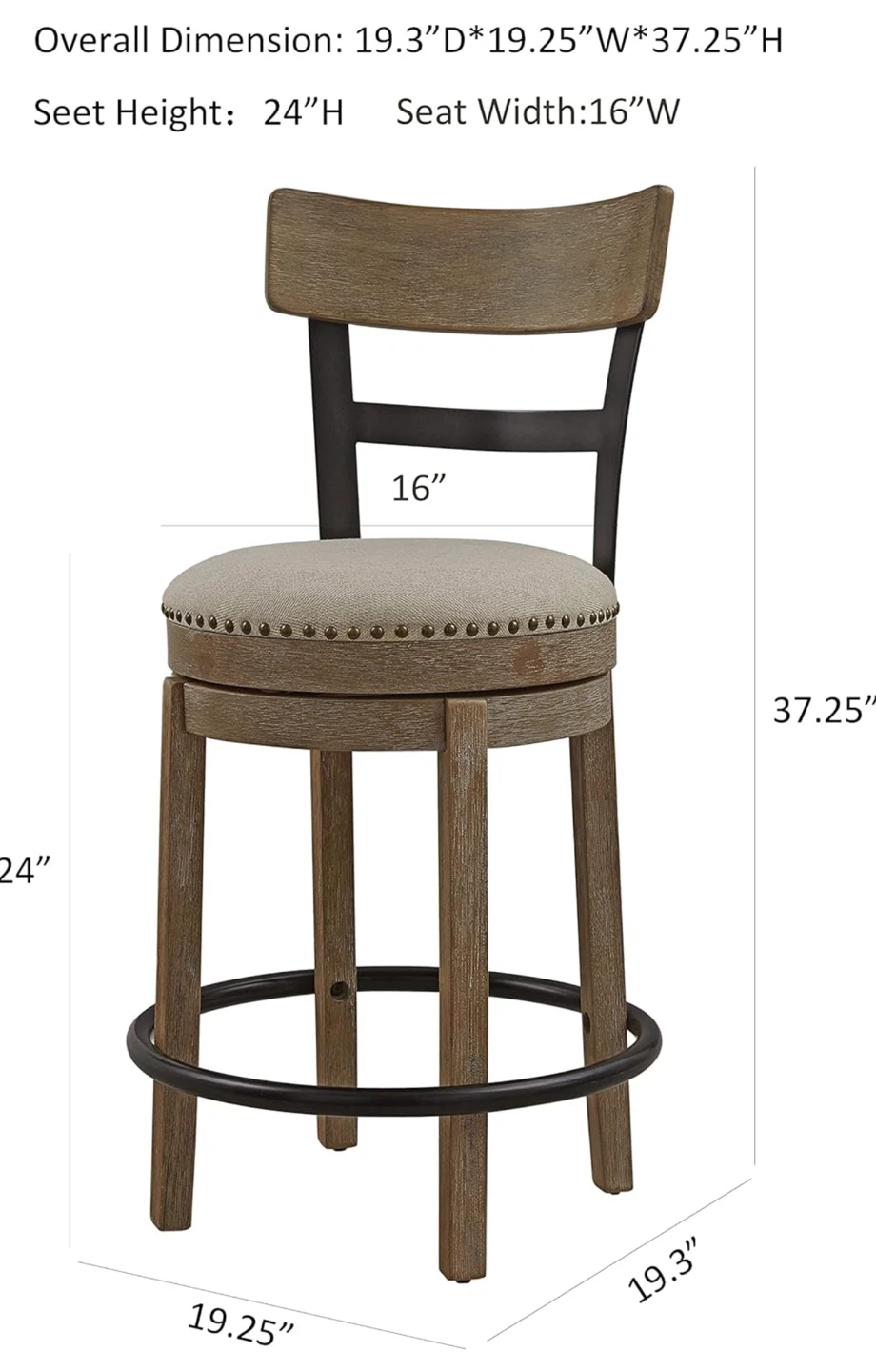 Brand New Swivel Bar Stools - 24" Seat Height (Set of 3) - photo 2