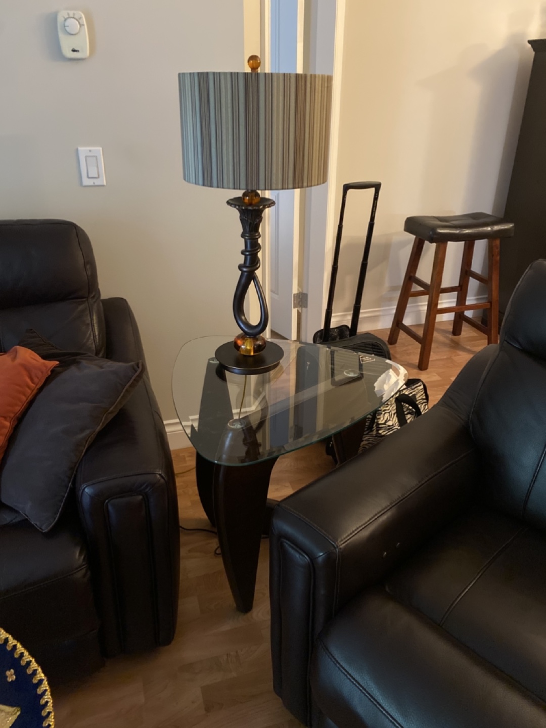Table Lamp with Glass Top
