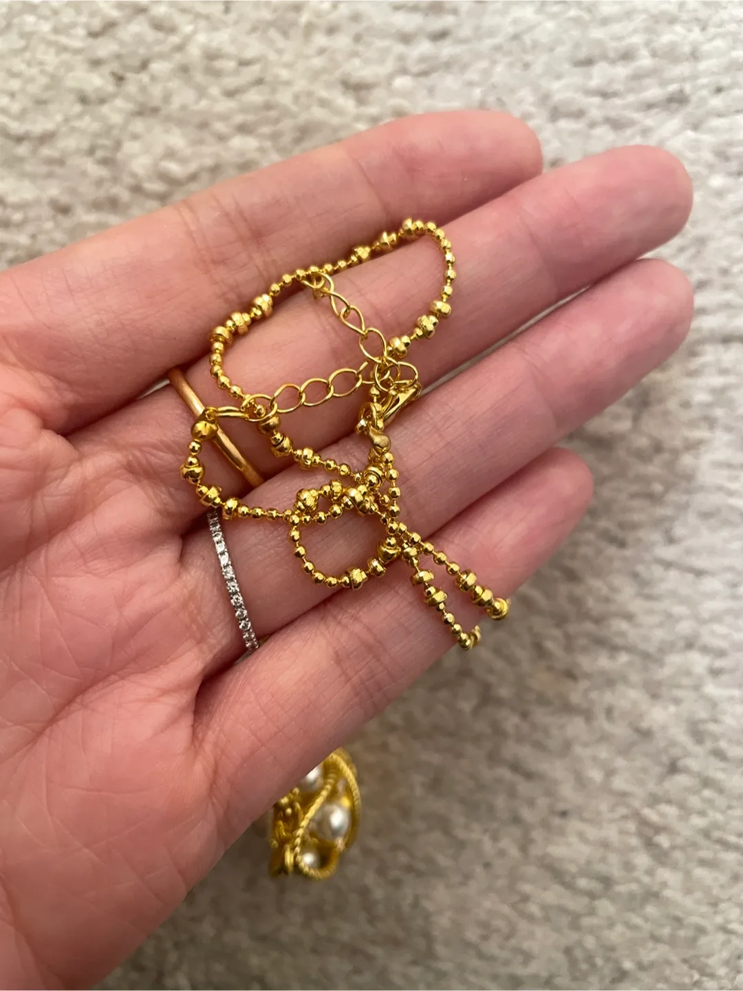 Gold Basket Pearl Necklace image indicator(3)