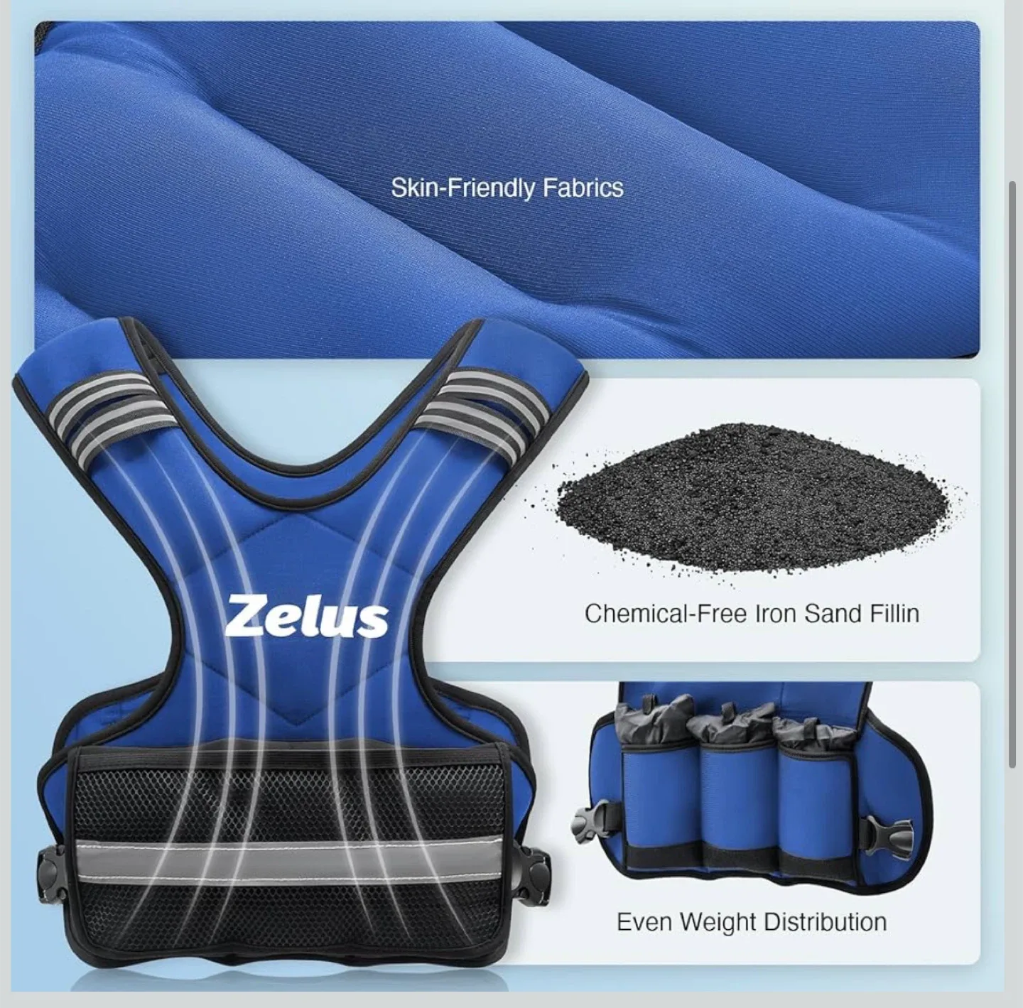 Zelus X-Shaped Weighted Vest 11lb-20lb adjustable image indicator(4)