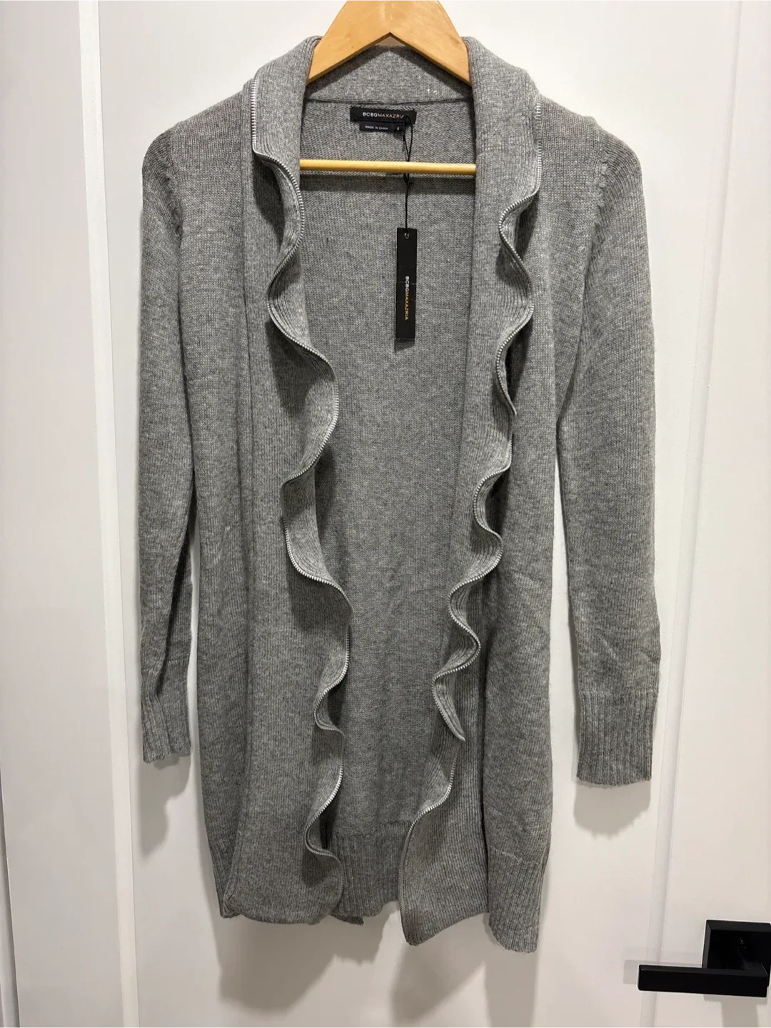 BCBGMAXAZRIA Grey Cardigan - Size S thumbnail