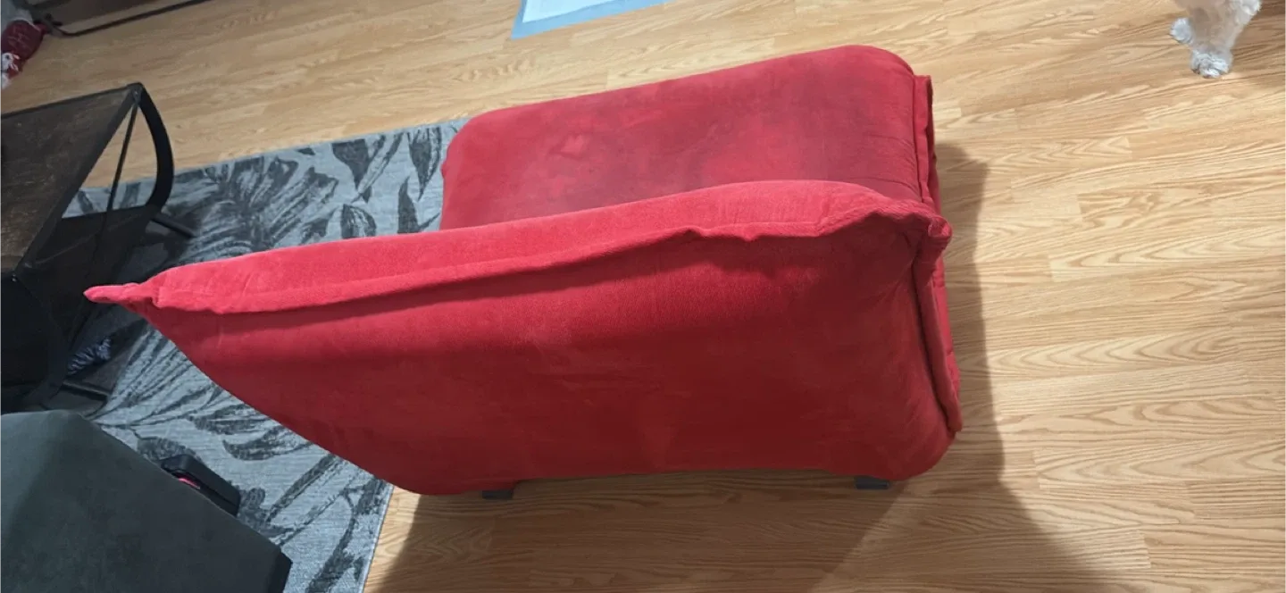 Red Folding Floor Chair/Bed with Pillow image indicator(3)