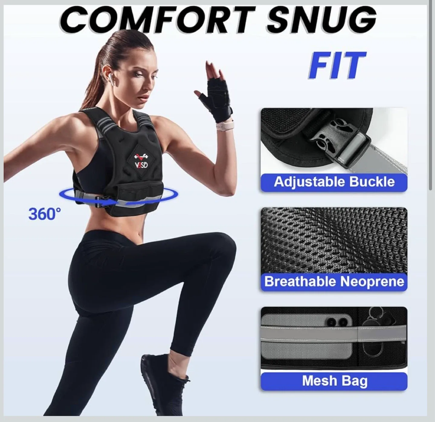 VSD Adjustable Weighted Vest (20-32 lbs) image indicator(2)