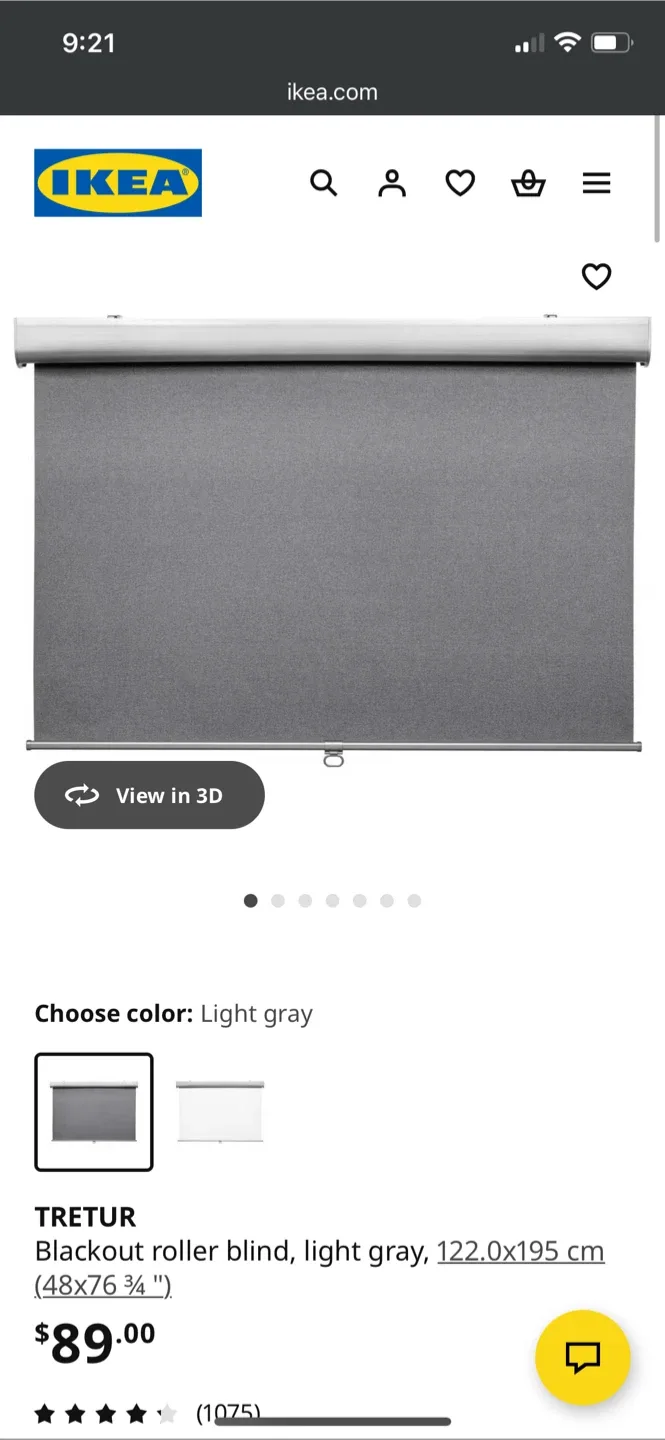 IKEA Tretur white Roller Blind image indicator(3)