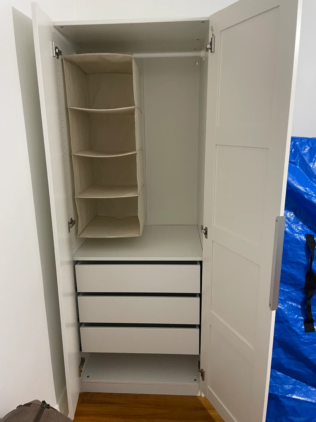 IKEA PAX Wardrobe - White, with drawers