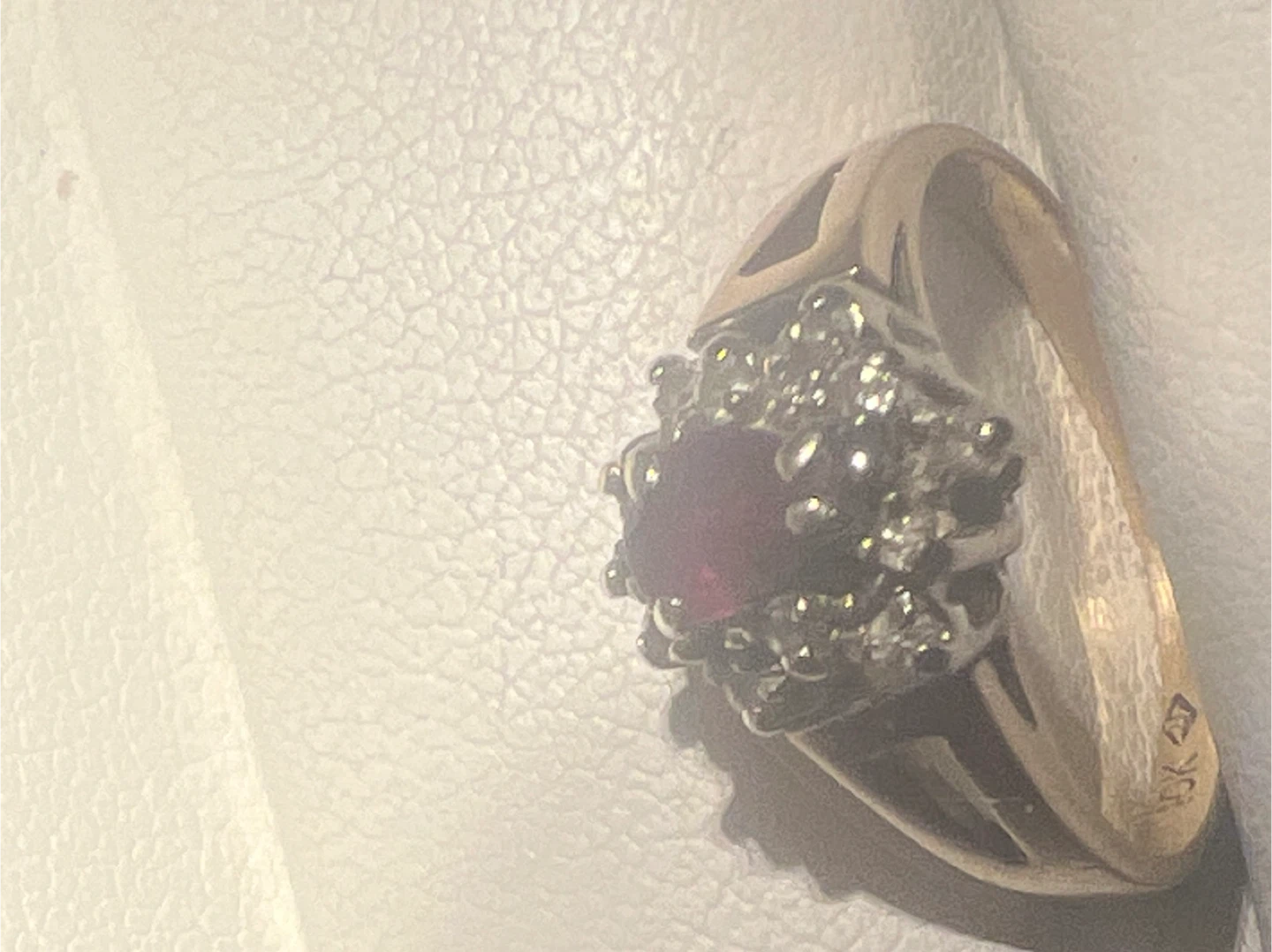 10K Gold Ring with Ruby and Diamonds - photo 2