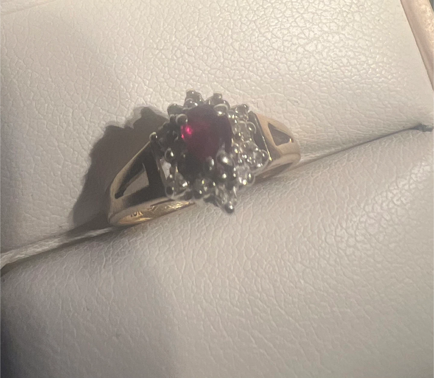 10K Gold Ring with Ruby and Diamonds - photo 3