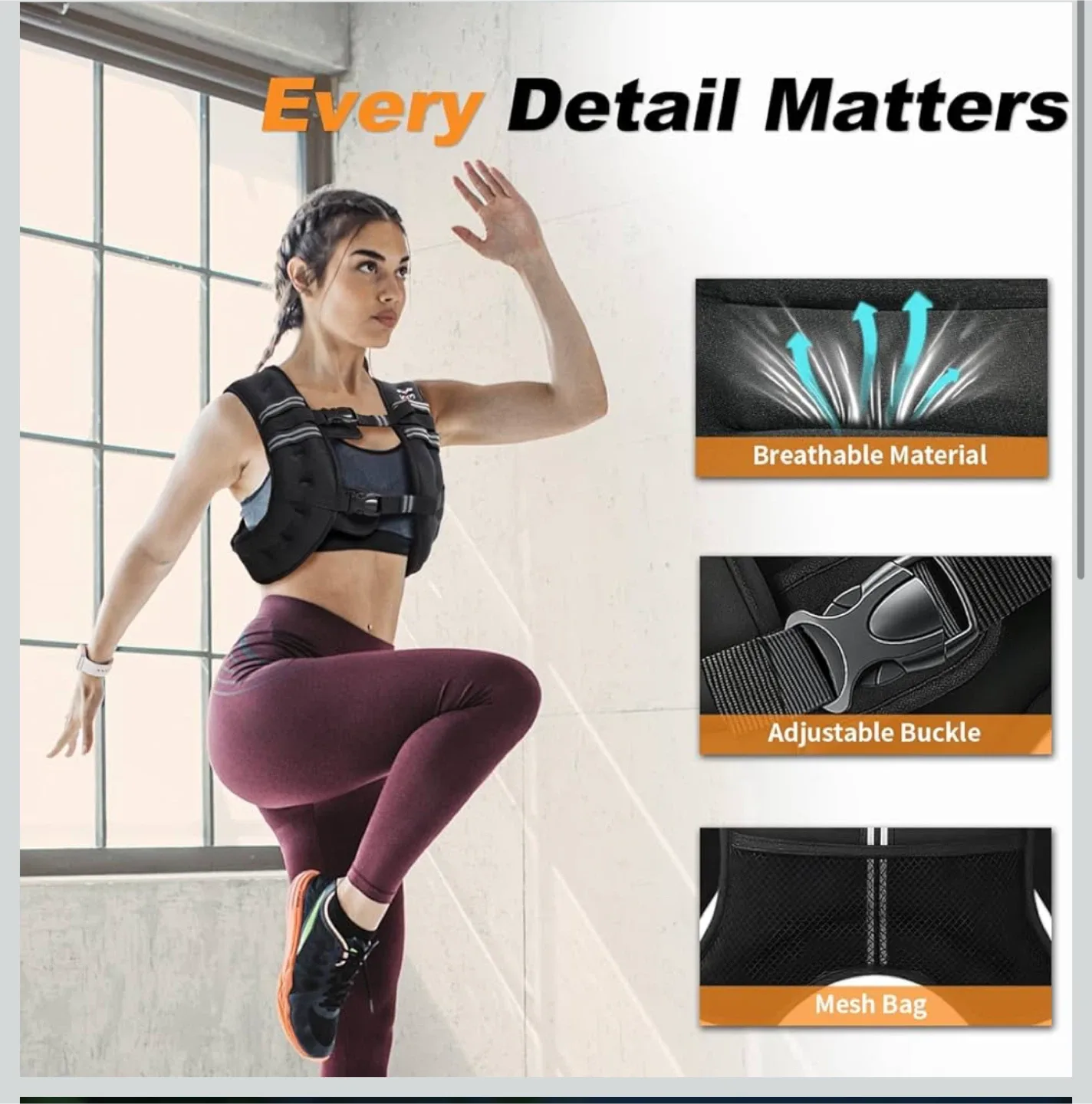 VESD Weighted Vest 20lb - Elevate Cardio Efficiency image indicator(2)