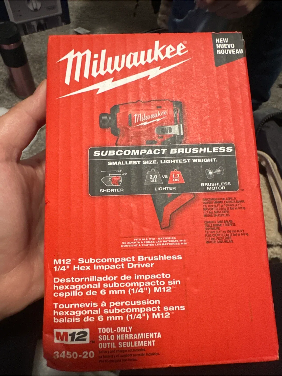 Milwaukee M12 Subcompact Brushless 1/4" Hex Impact Driver - NEW thumbnail