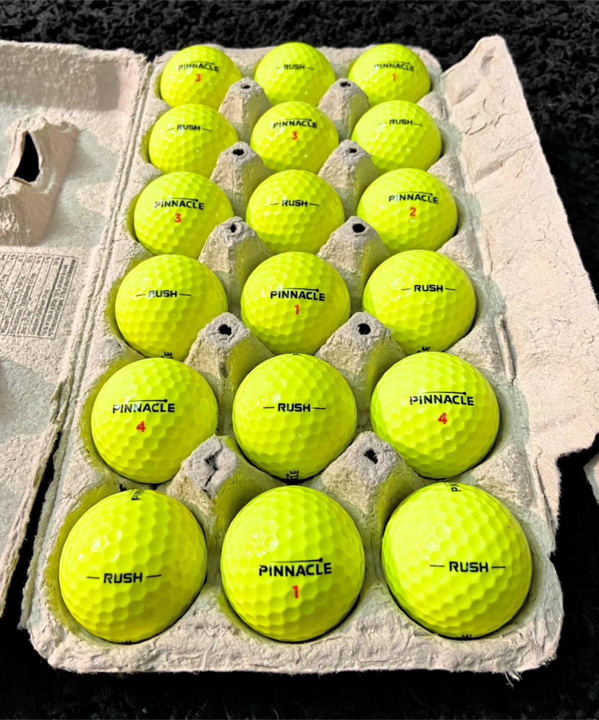 18 Pinnacle Rush Yellow Golf Balls
