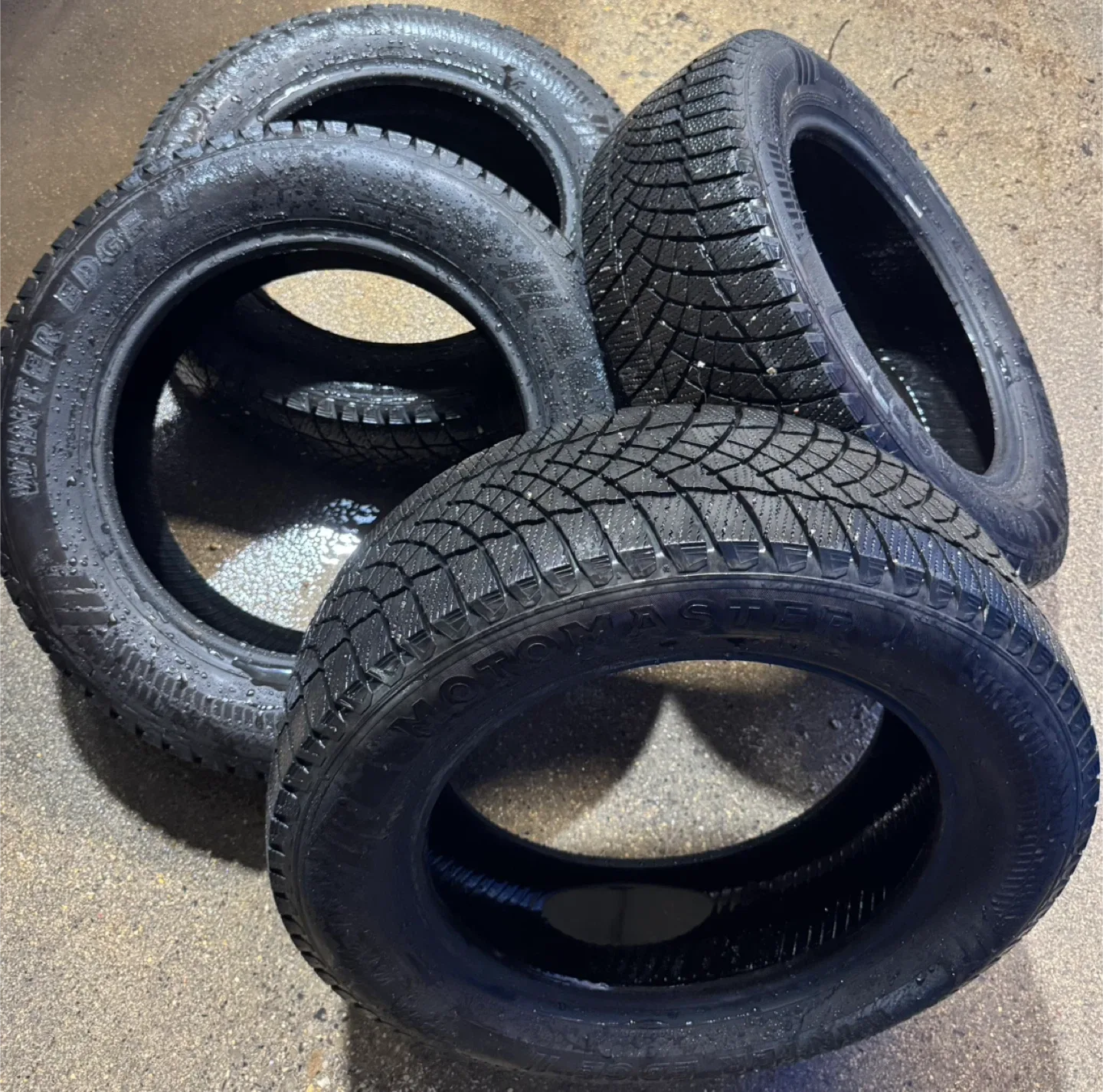 (4)- 205/60r16 MotoMaster Winter tires with 90% tread thumbnail