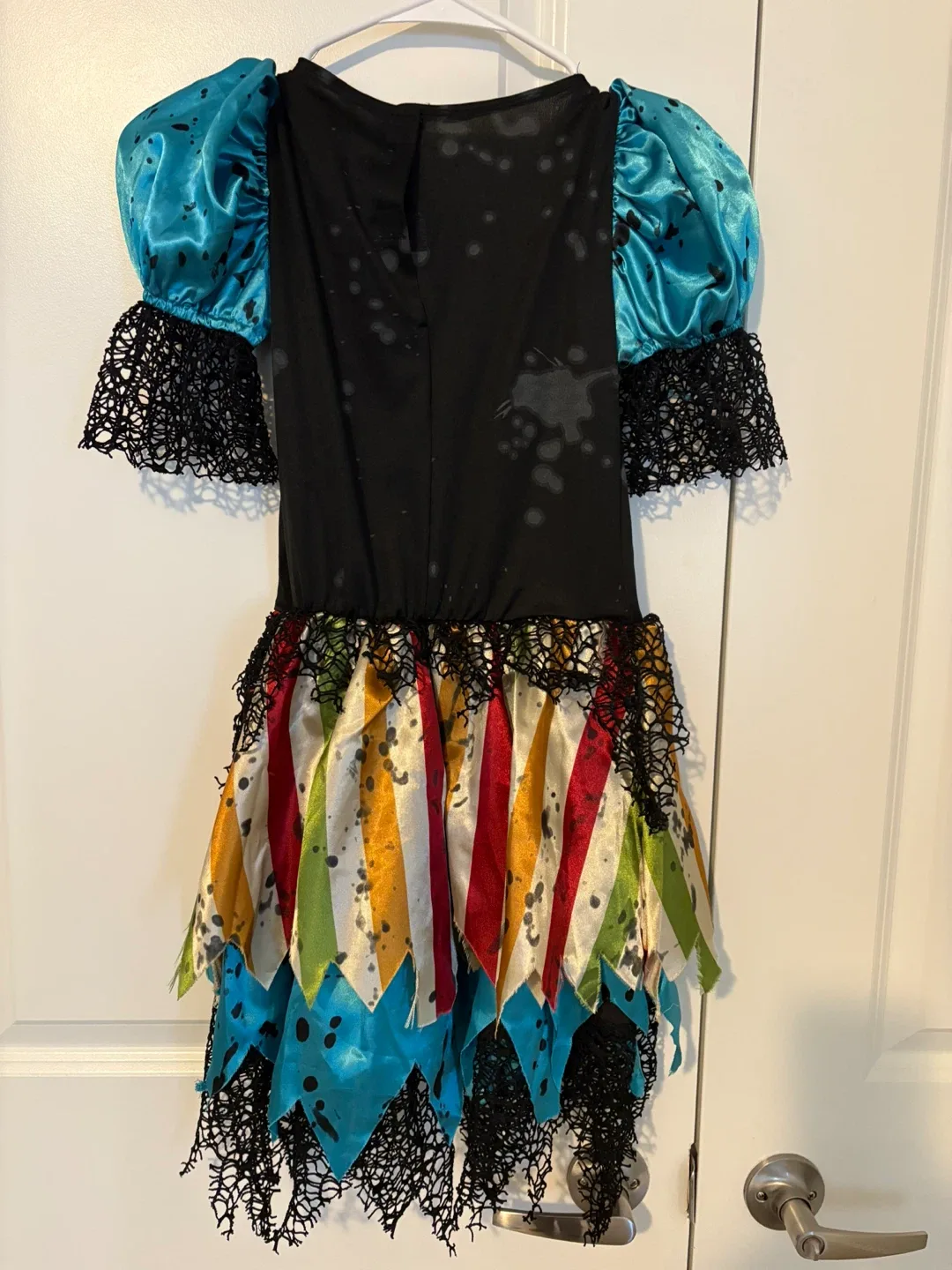 Halloween Harlequin Clown Costume with Headband Size 7-8 image indicator(2)