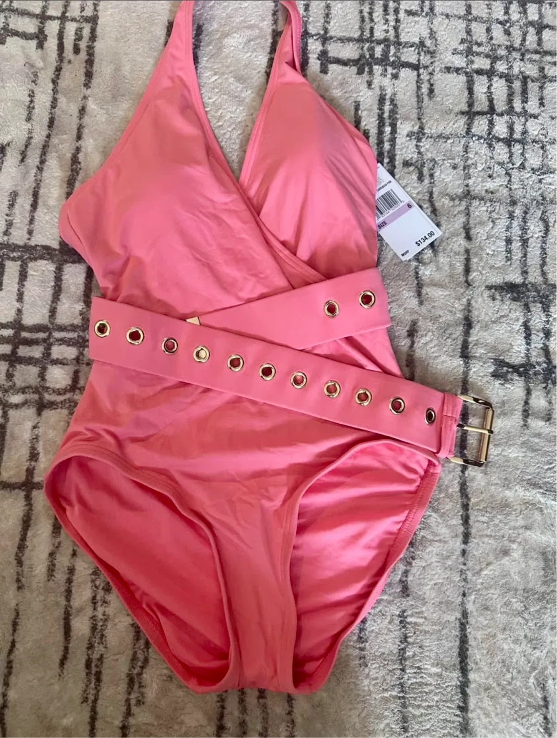 Michael Kors Caribbean Pink Swimsuit - Size 6 thumbnail