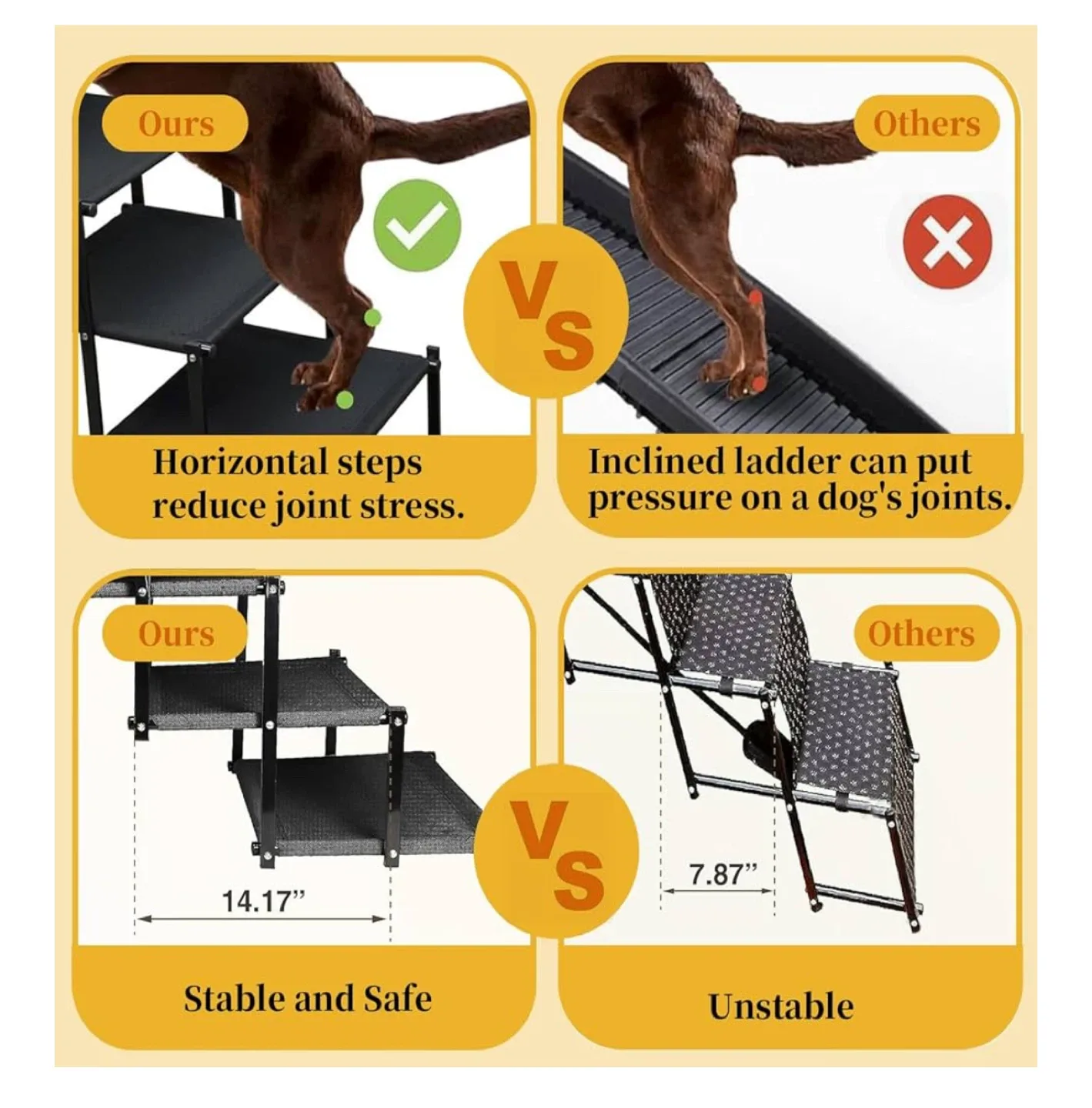 Portable Folding 4-Step Dog Stairs image indicator(5)