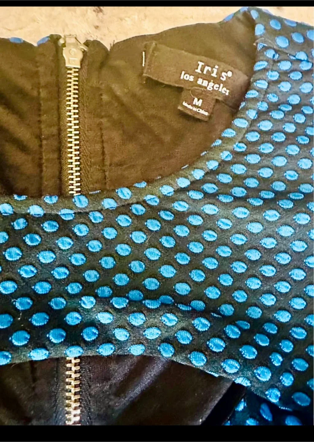 Iris Los Angeles Blue Polka Dot Dress - Size M thumbnail