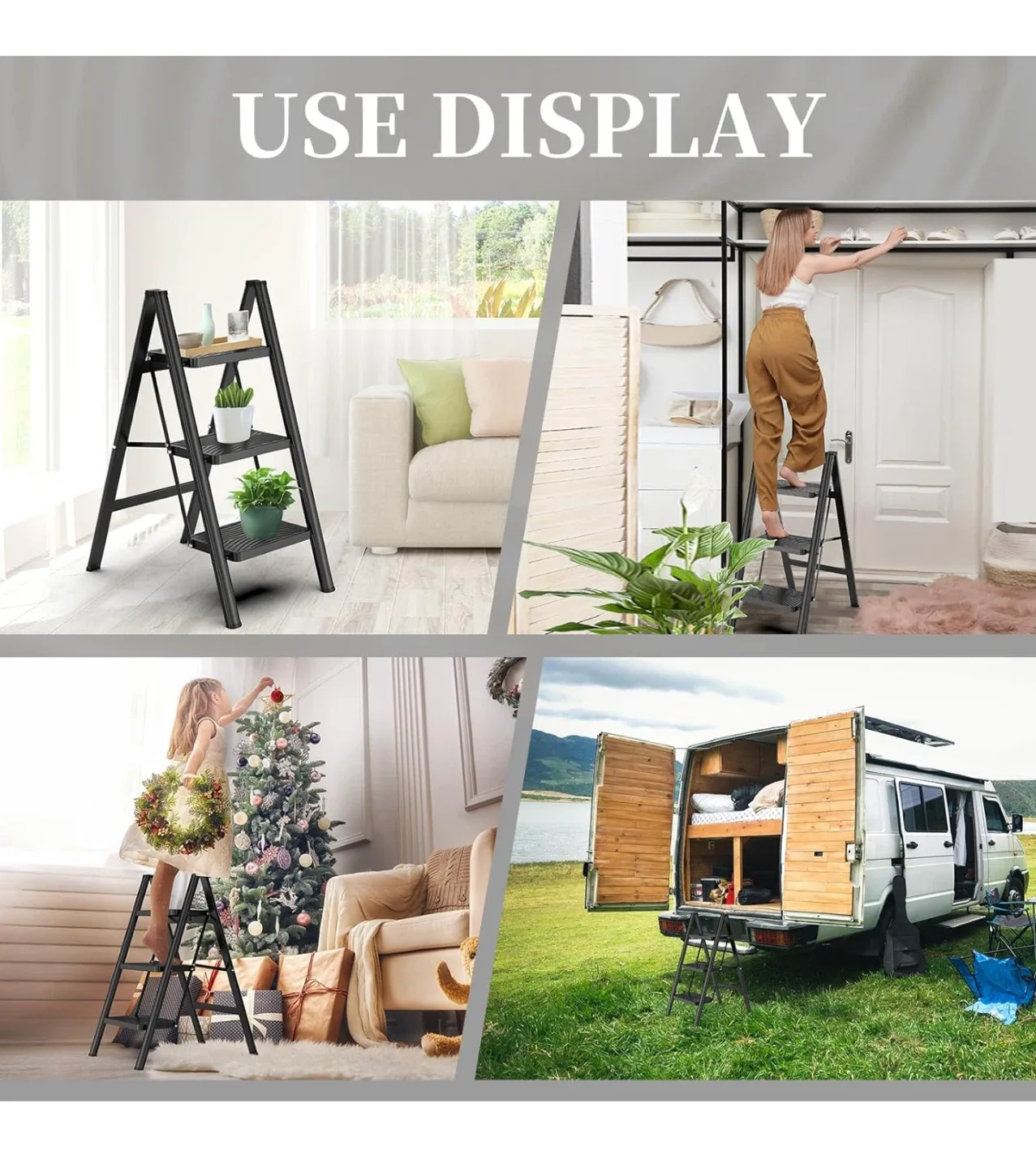 3-Step Ladder - Lightweight & Easy to Carry! image indicator(6)