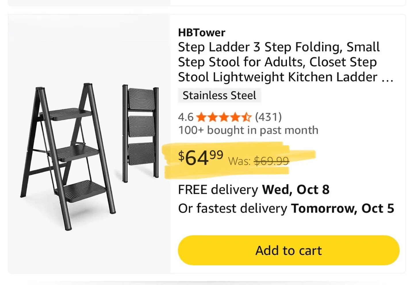 3-Step Ladder - Lightweight & Easy to Carry! image indicator(7)