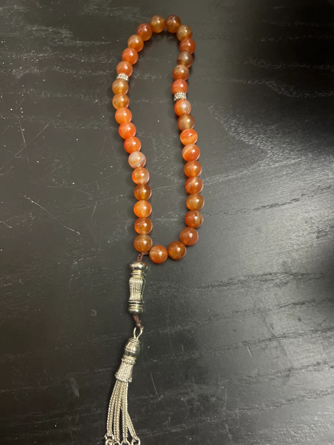 Orange Agate Prayer Beads