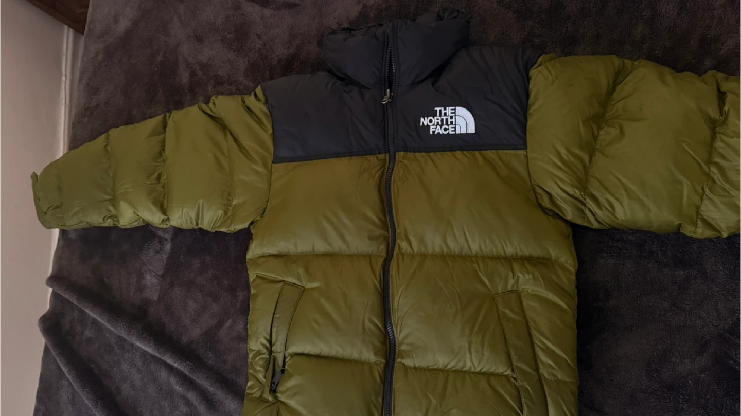The North Face Olive Green Puffer Jacket