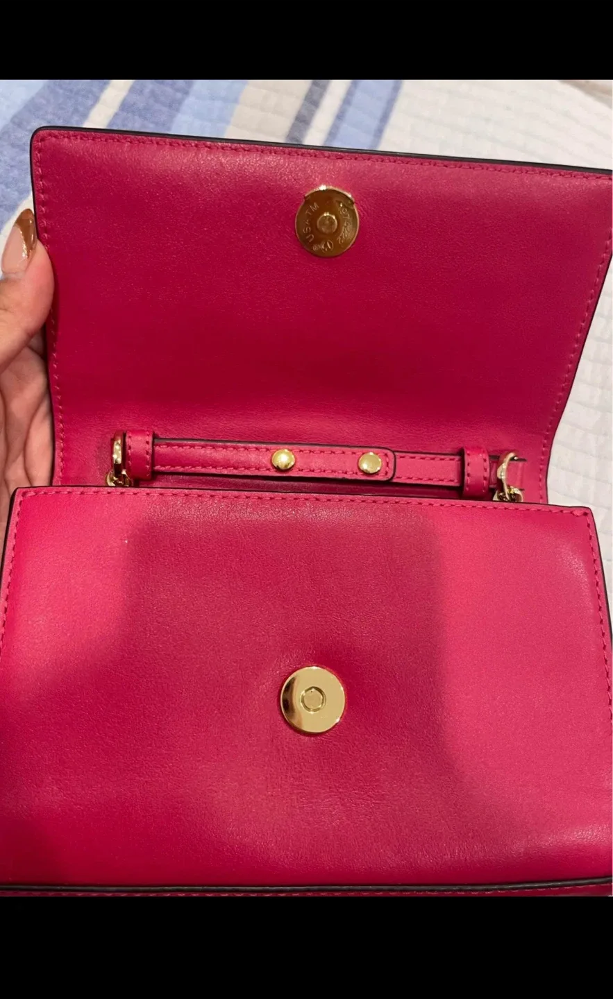 Michael Kors Pink Leather 'LOVE' Crossbody Bag image indicator(5)