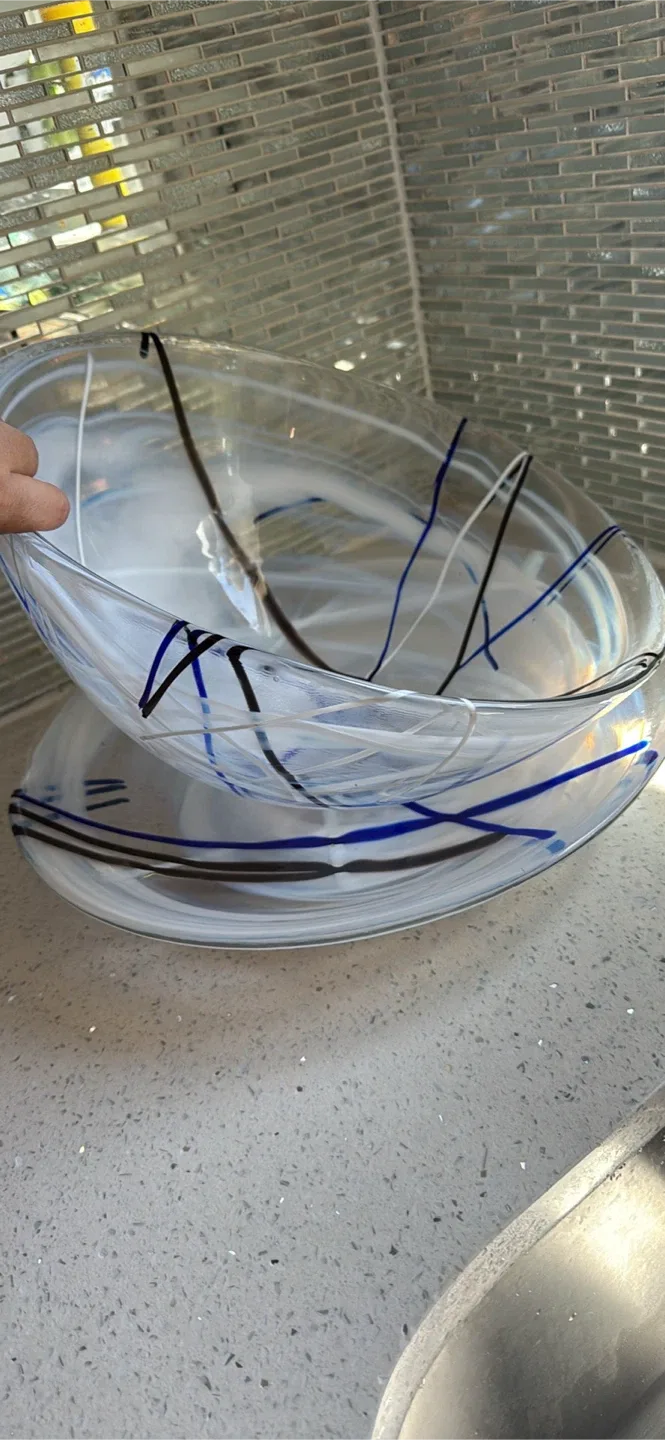 Decorative Glass Bowl and Plate Set image indicator(3)