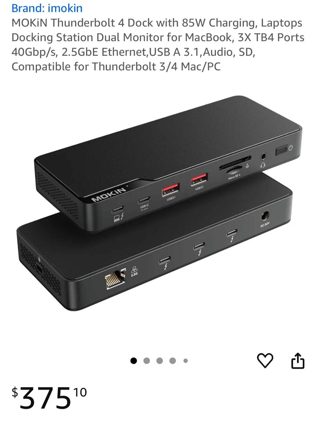 🧡MOKiN Thunderbolt 4 Docking Station - New in Box! image indicator(3)