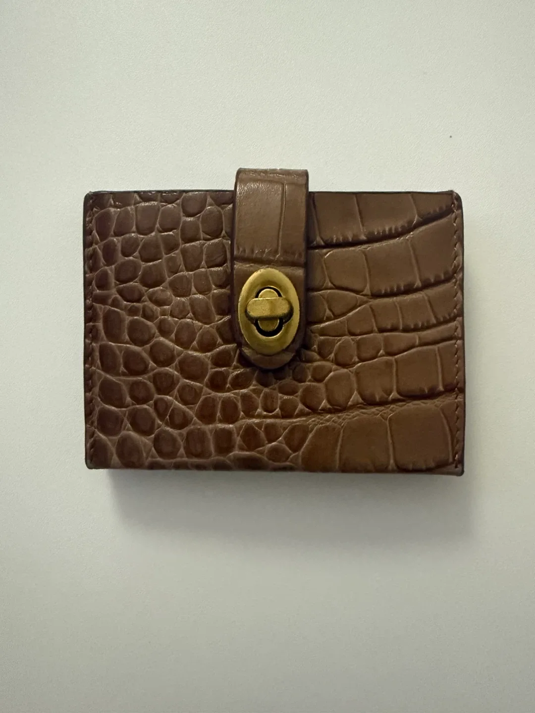 Coach Brown Croc Card Holder thumbnail