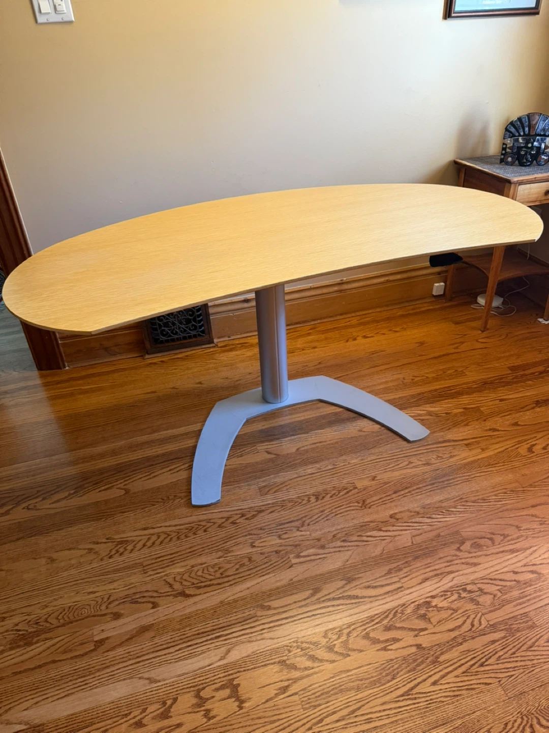 Adjustable Height Desk - Light Wood
