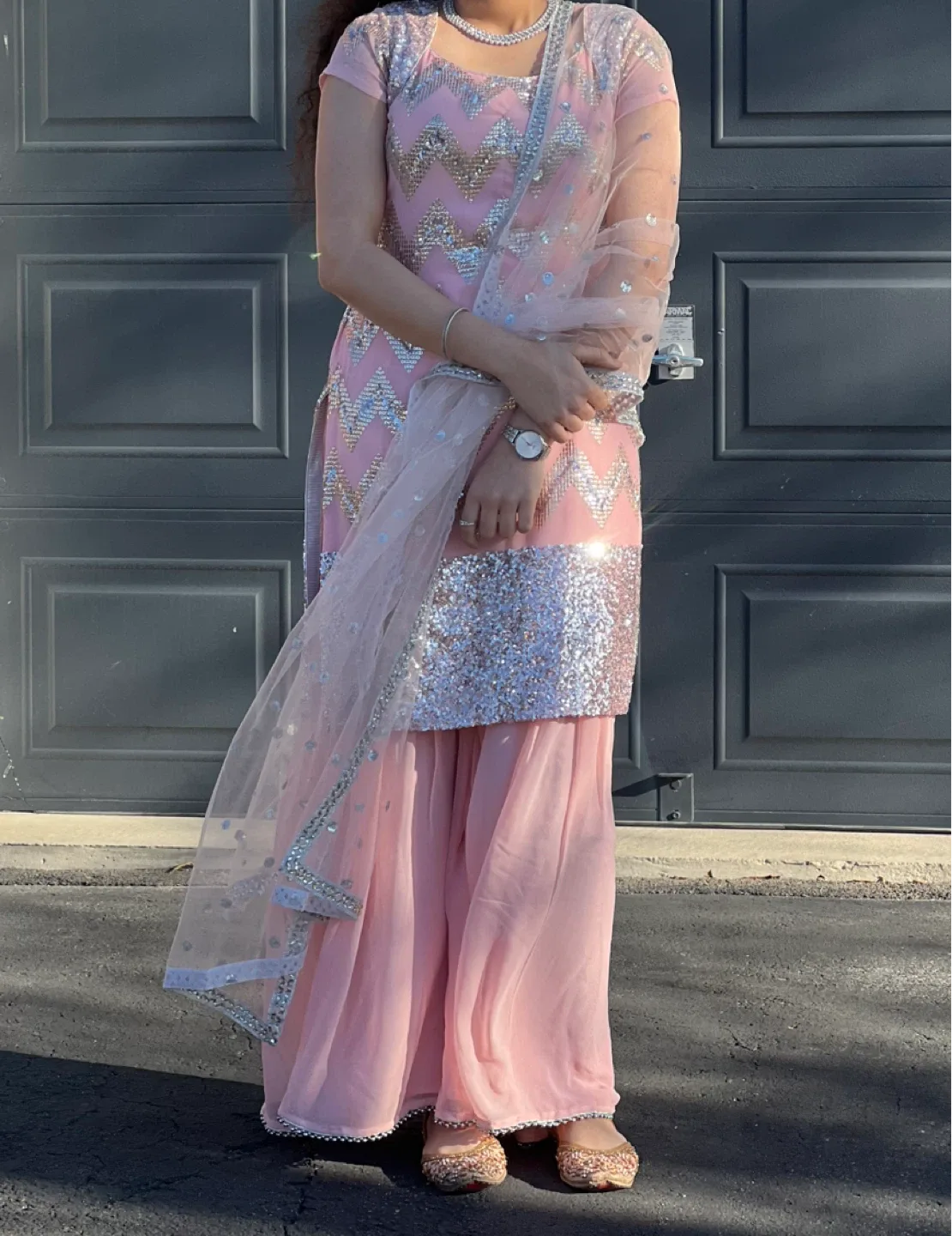 Pink sharara Suit image indicator(2)