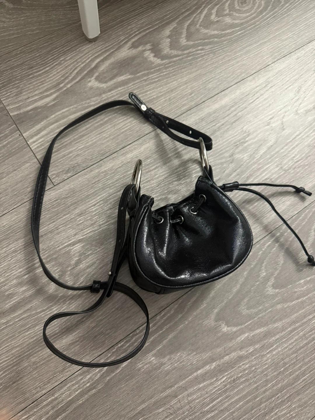 Black Drawstring Bucket Bag - photo 5