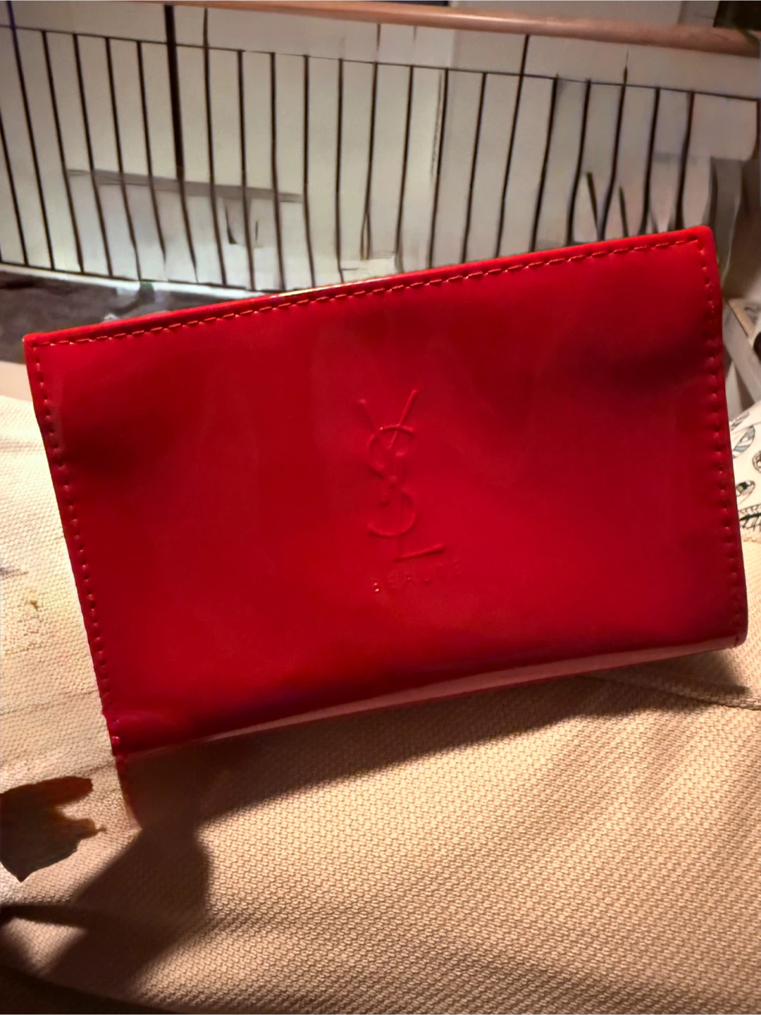 YSL Beauty Red Clutch Bag