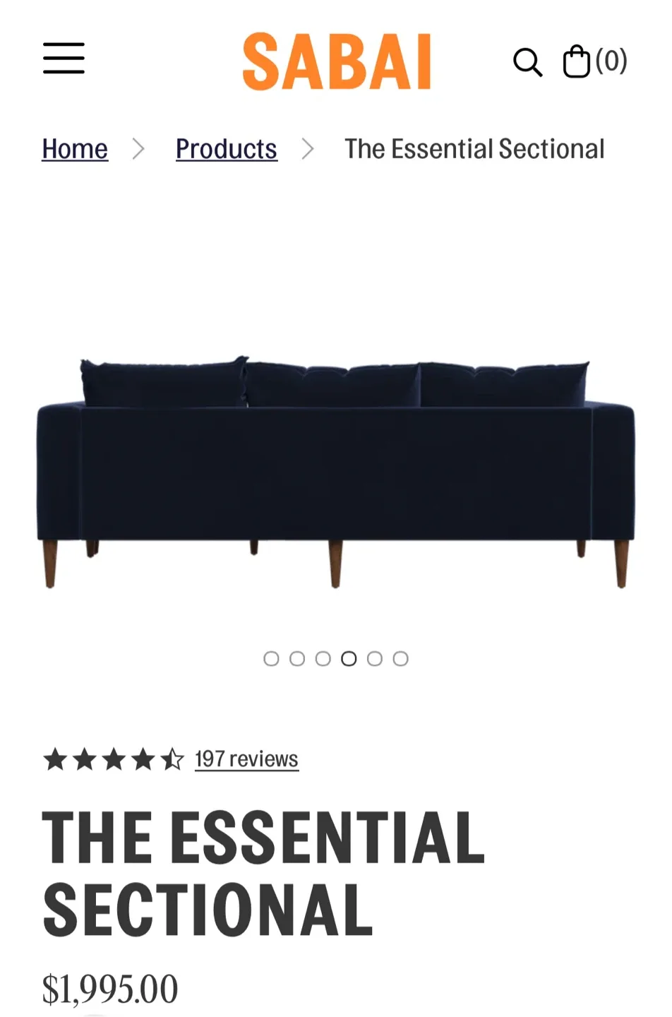 No pets. Sabai The Essential Sectional - Indigo Velvet image indicator(4)