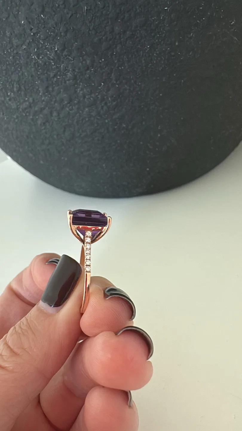 Effy Womens Diamond Accent Genuine Purple Amethyst 14K image indicator(2)