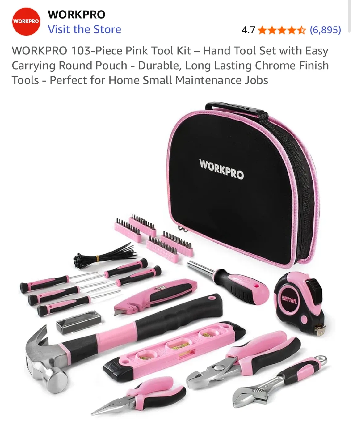 Amazon Basics 104-Piece Tool Set with Round Pouch image indicator(5)